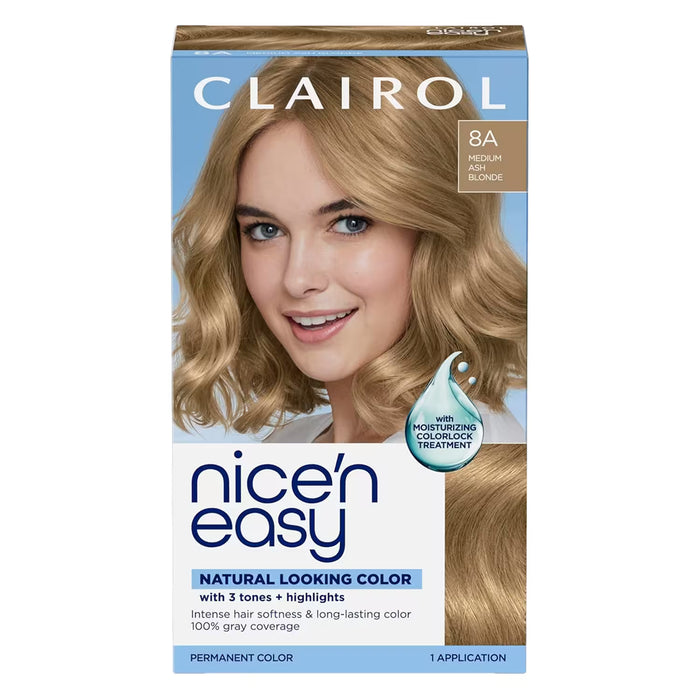Clairol Nice'n Easy 8A Medium Ash Blonde Permanent Hair Color Kit - 12 Pack