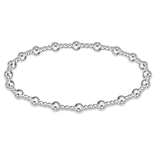 Classic Sincerity Pattern 4mm Bead Bracelet- Sterling