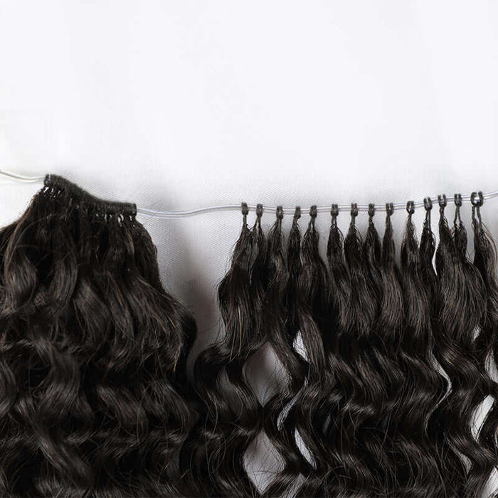 natural black curly crochet human hair extensions