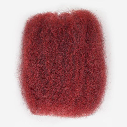 afro kinky bulk hair dark red colored