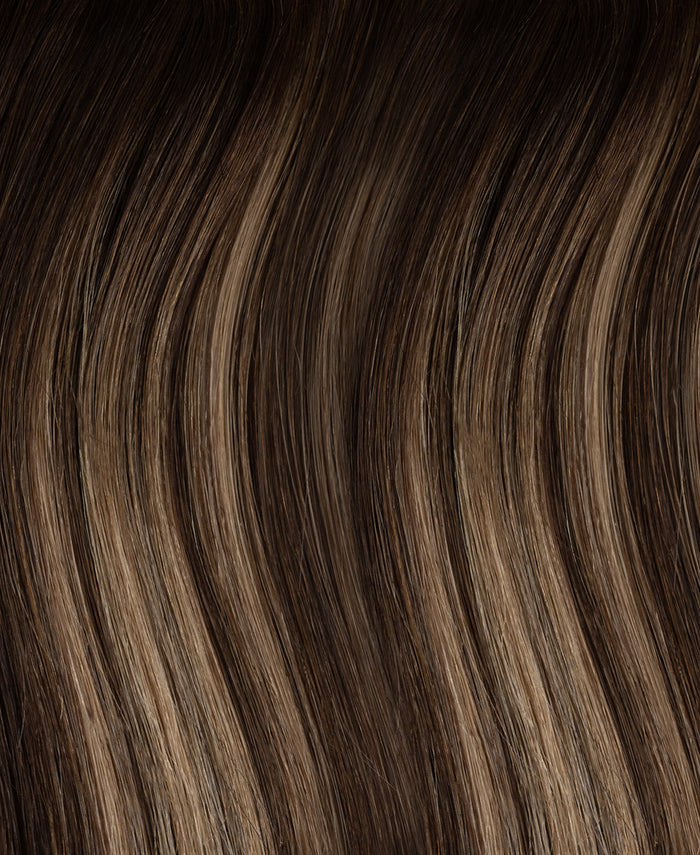 clip-in volumizer ash brown balayage.