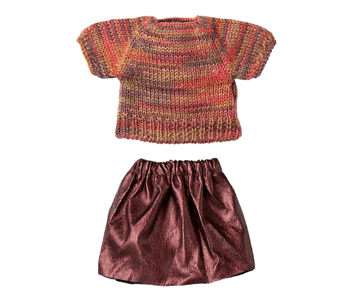 Maileg - Clothes For Mouse - Skirt And Knitted Blouse