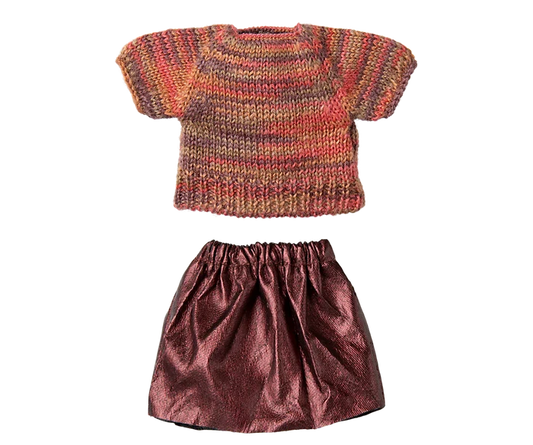 Maileg - Clothes For Mouse - Skirt And Knitted Blouse