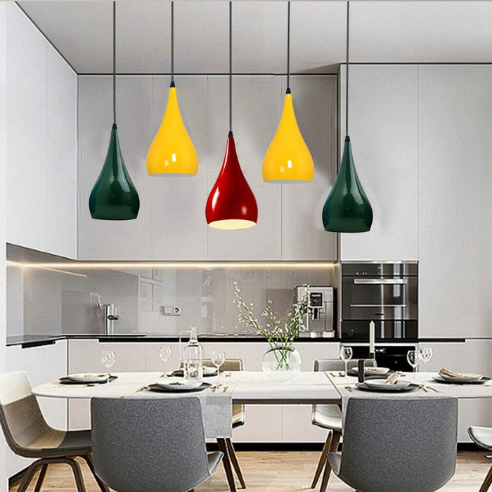 Colour Retro Dining Room Pendant Lamp E27 Vintage Metal Industrial Chandelier~1631