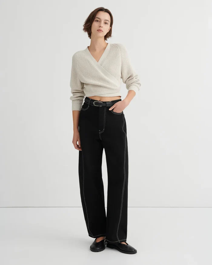 COMPOSURE CARDIGAN in Oat Melange by Kowtow Australia