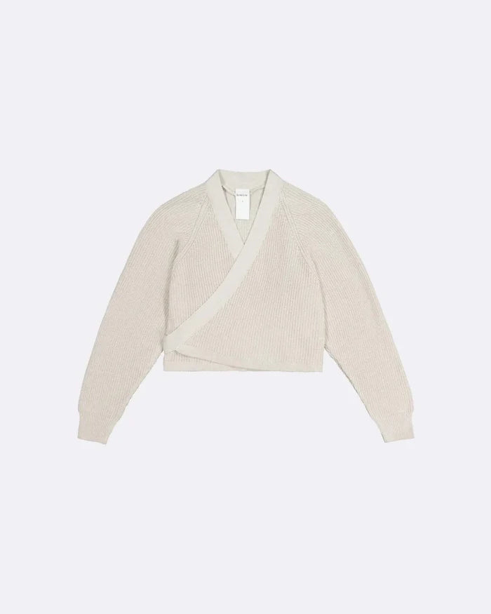 COMPOSURE CARDIGAN in Oat Melange by Kowtow Australia