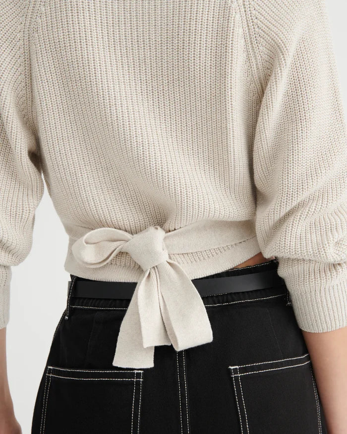 COMPOSURE CARDIGAN in Oat Melange by Kowtow Australia