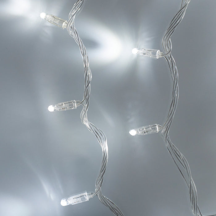 100 White Led Connectable Fairy Lights Clear Cable 10M