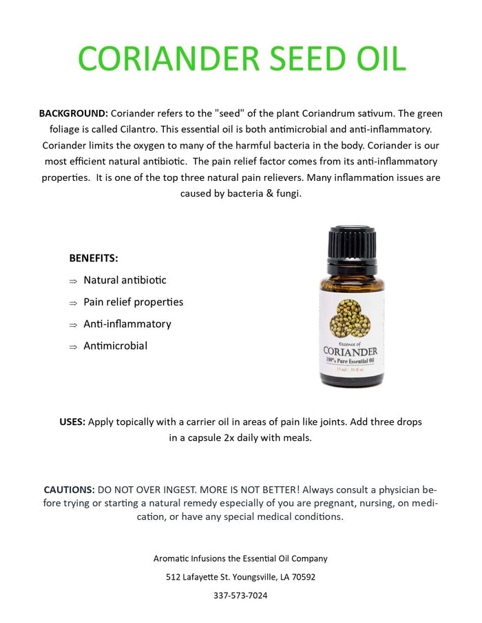 Coriander Seed Essential Oil 15ml
