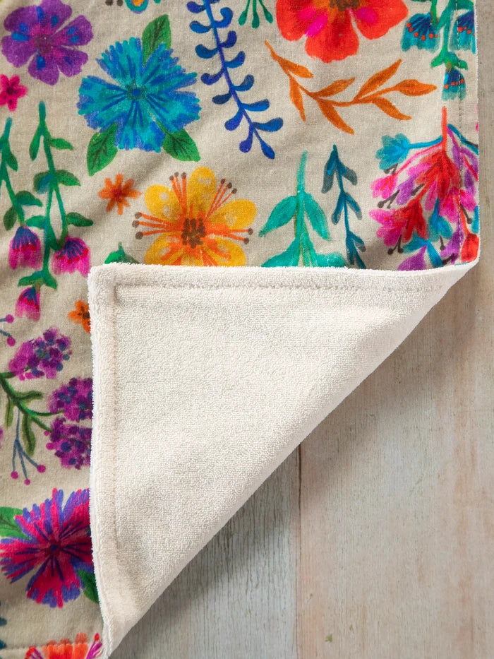 Cotton Dish Towel - Rainbow Garden Cream-view 2