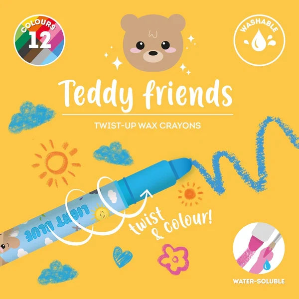 Crayons - Set Of 12 - Teddy Friends - Instructions