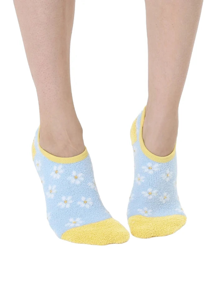 Daisies Fuzzy Ankle Slipper Socks