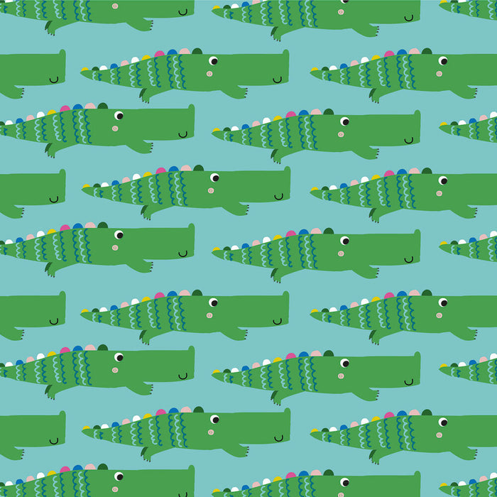Dashwood Studios Fabrics Rainbow Friends Animals Alligator Pom Poms kids fabric cotton quilting