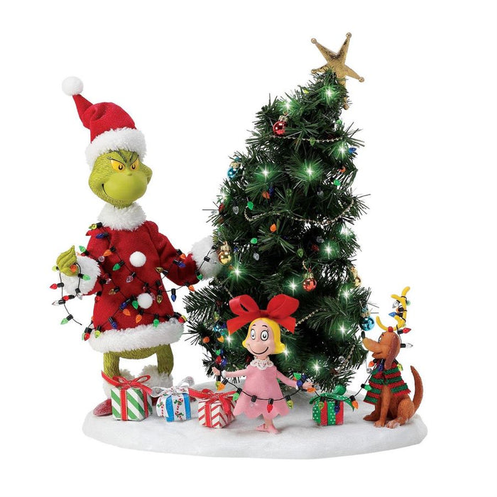 Department 56 Possible Dreams Dr. Seuss The Grinch Who-Ville Tree Trimming Party Lit Figurine
