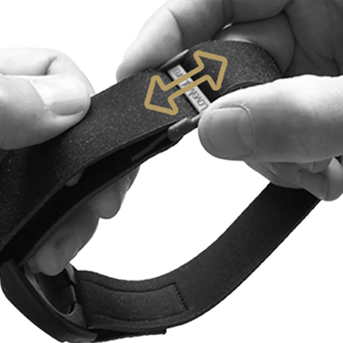 Dexband CGM armband adjustable slider on neoprene strap, compatible with Dexcom G7 and ONE+ sensors. LML3866, LML3873, LML3880, LML5013.