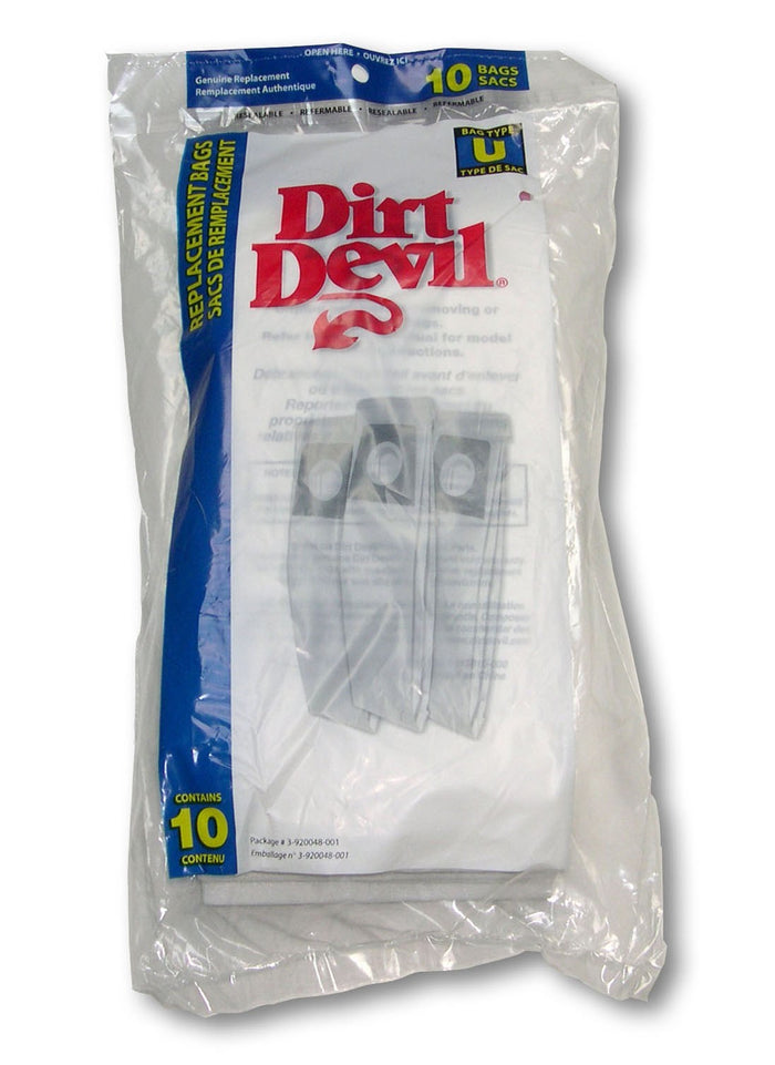 Dirt Devil Type U Paper Bags, Royal Style U Ultra 89200 Part 3920048001
