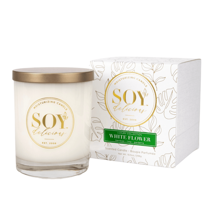 DISCONTINUED - White Flower Full Size Candle | Soy Delicious