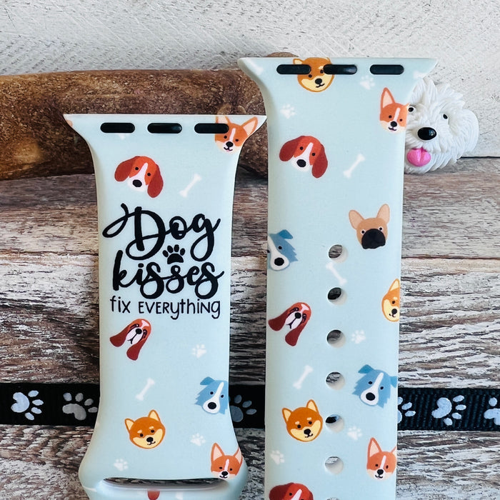 Dog Kisses Print Silicone Band For Apple Watch