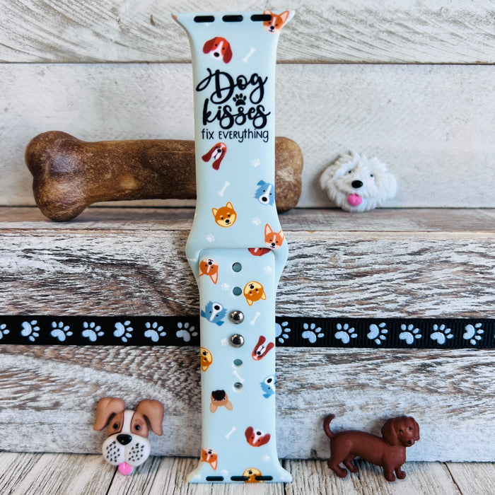 Dog Kisses Print Silicone Band For Apple Watch