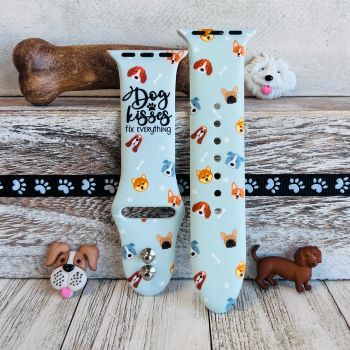 Dog Kisses Print Silicone Band For Apple Watch