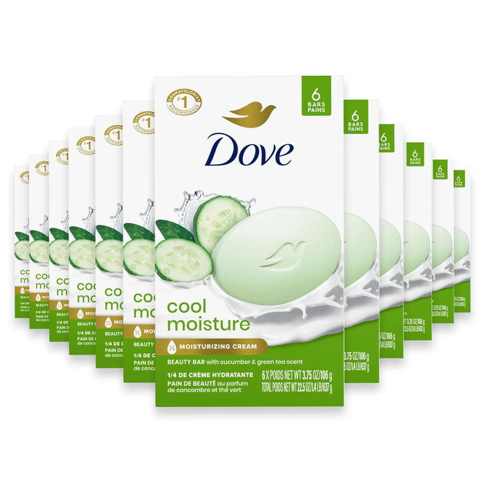 Dove - Beauty Bar Soap Cool Moisture 3.75 oz - 6 Ct- 12 Pack