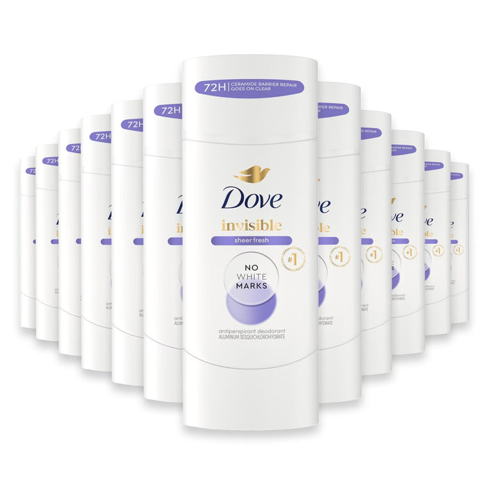 Dove Advanced Care Invisible Sheer Fresh Antiperspirant Deodorant Stick 2.6 oz - 12 Pack