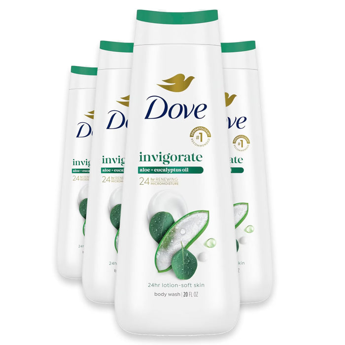 Dove Invigorating Aloe & Birch Water Body Wash - 20 oz - 4 Pack