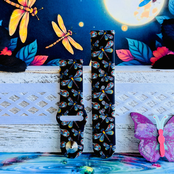 Dragonfly Dreams Print Silicone Band For Samsung Watch