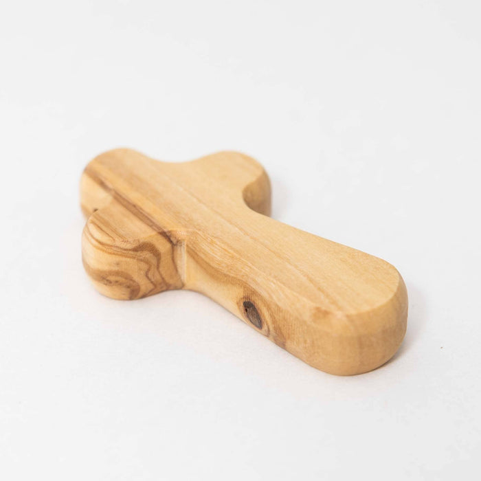 Duea Olive Wood Pocket Prayer Cross- Sold Individually