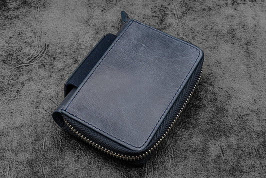 EDC Wallet - Crazy Horse Navy Blue