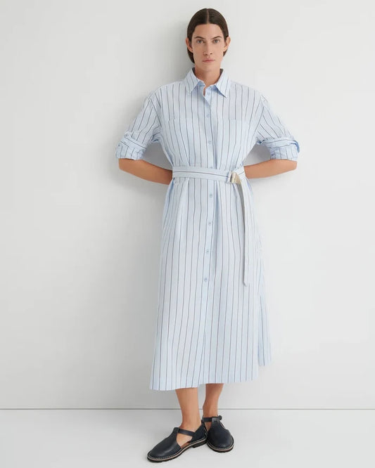 ELEMENTARY DRESS in Cloud Stripe by Kowtow Australia
