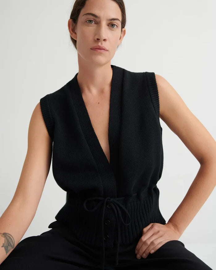 ELWORTHY VEST in Black by Kowtow Australia