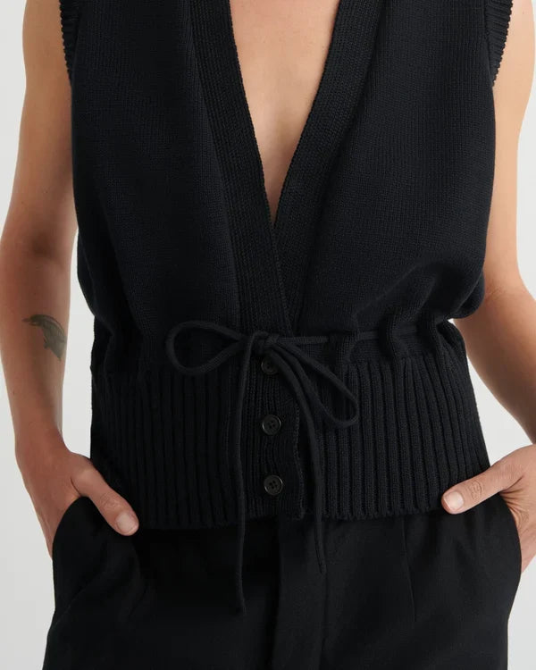 ELWORTHY VEST in Black by Kowtow Australia