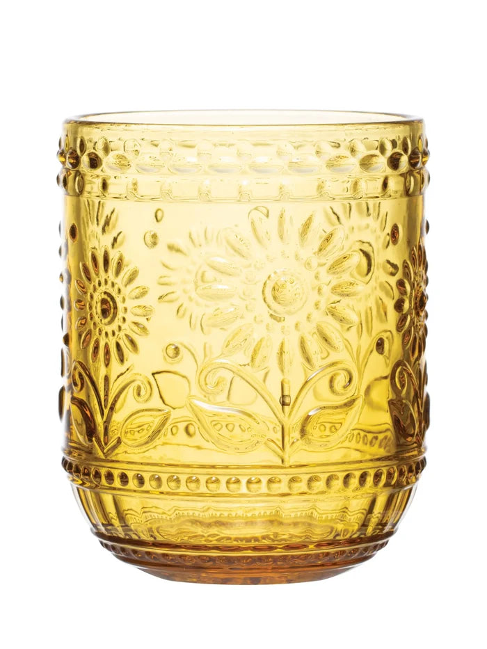Embossed Amber Drinking Glass-view 2