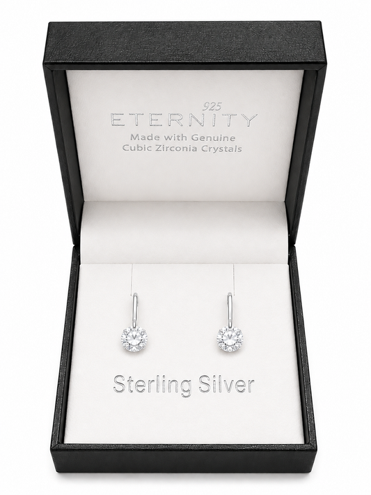 Eternity Sterling Silver Crystal Drop Earrings