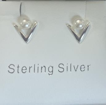 Eternity Sterling Silver Pearl Stud Earrings