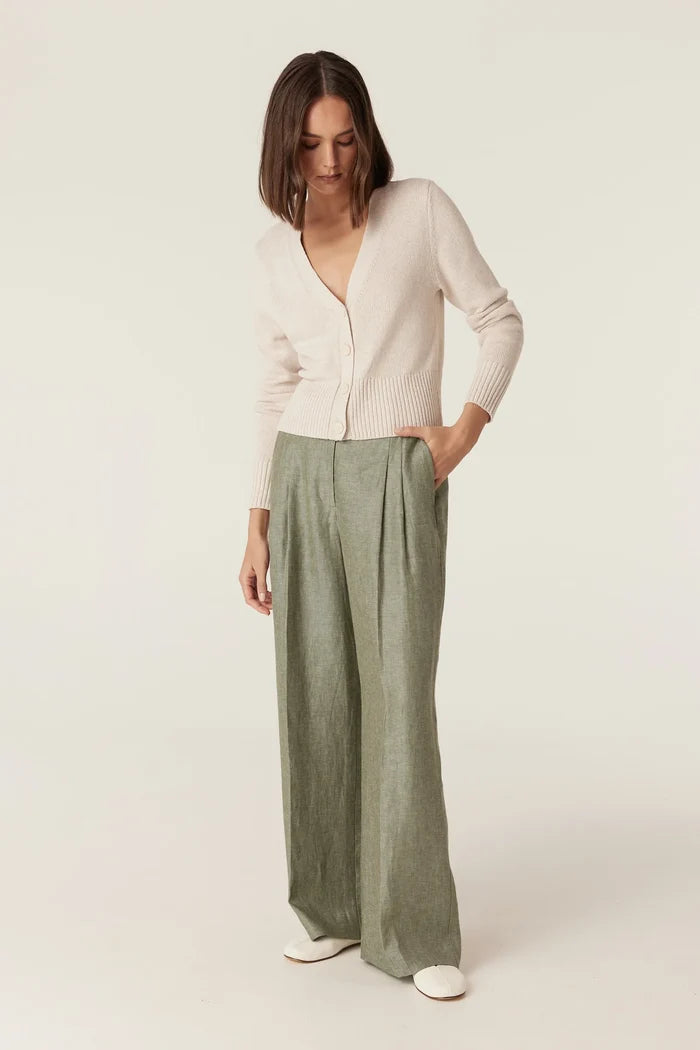 EVELYN LINEN PANT | Green - Darling & Domain