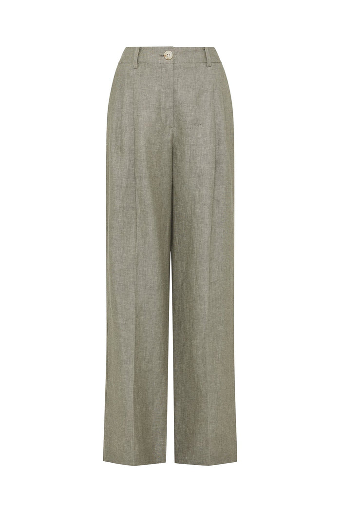 EVELYN LINEN PANT | Green - Darling & Domain