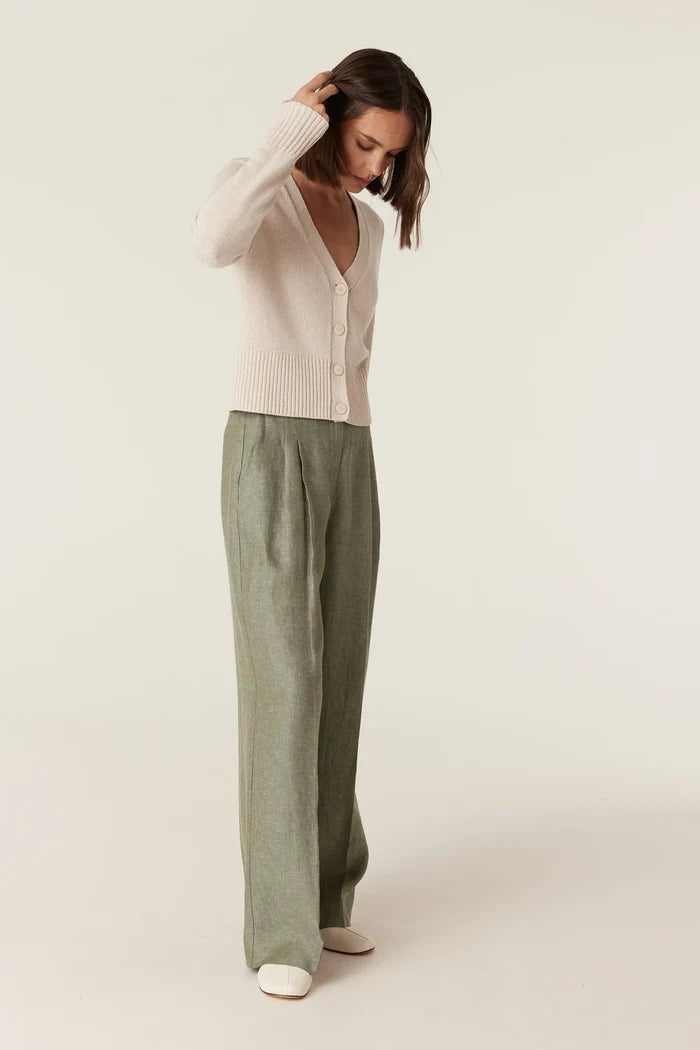 EVELYN LINEN PANT | Green - Darling & Domain