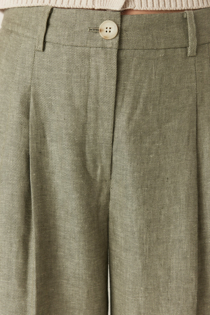 EVELYN LINEN PANT | Green - Darling & Domain
