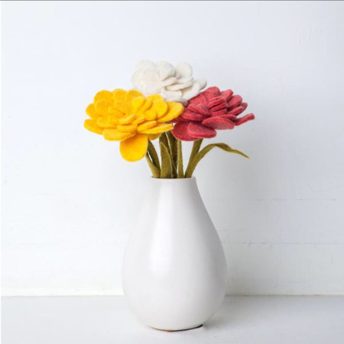Felt Zinnia- Assorted Colors- Sold Individually