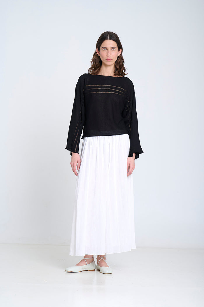 FLARED SLEEVE SWEATER | Black - Darling & Domain
