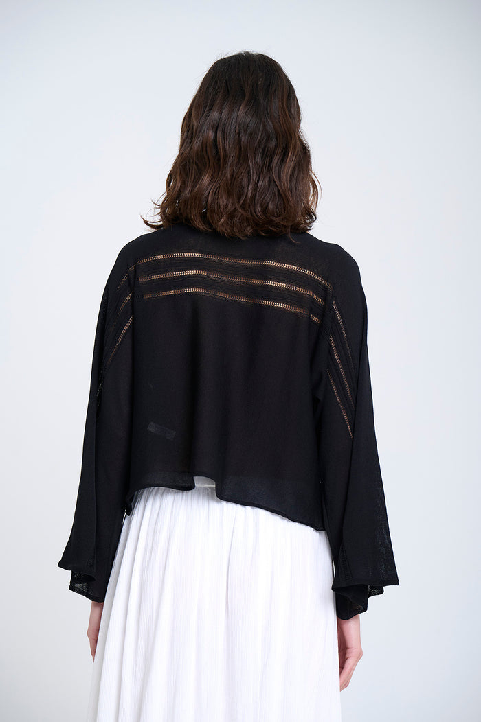 FLARED SLEEVE SWEATER | Black - Darling & Domain