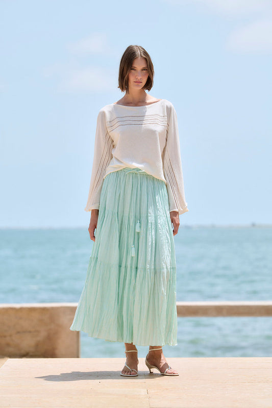 FLARED SLEEVE SWEATER | Ecru - Darling & Domain