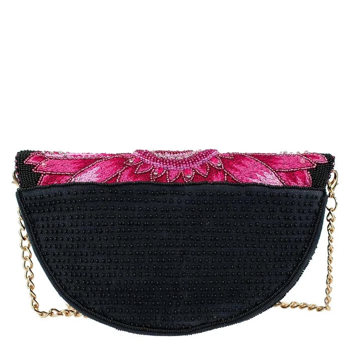 Flirty Beaded Gerbera Daisy Crossbody Handbag
