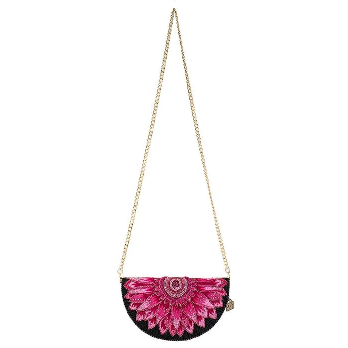 Flirty Beaded Gerbera Daisy Crossbody Handbag