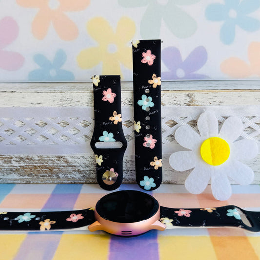 Flower Pop Print Silicone Band For Samsung Watch