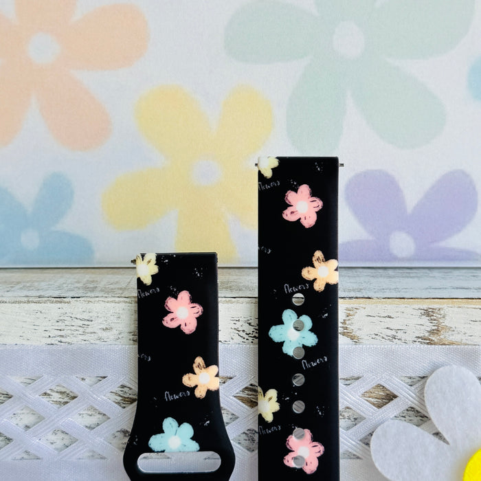 Flower Pop Print Silicone Band For Samsung Watch