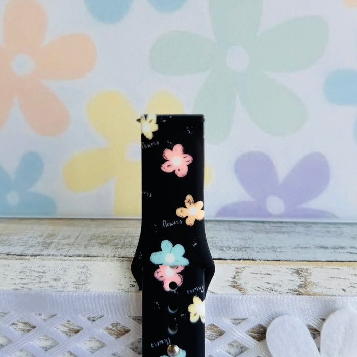 Flower Pop Print Silicone Band For Samsung Watch