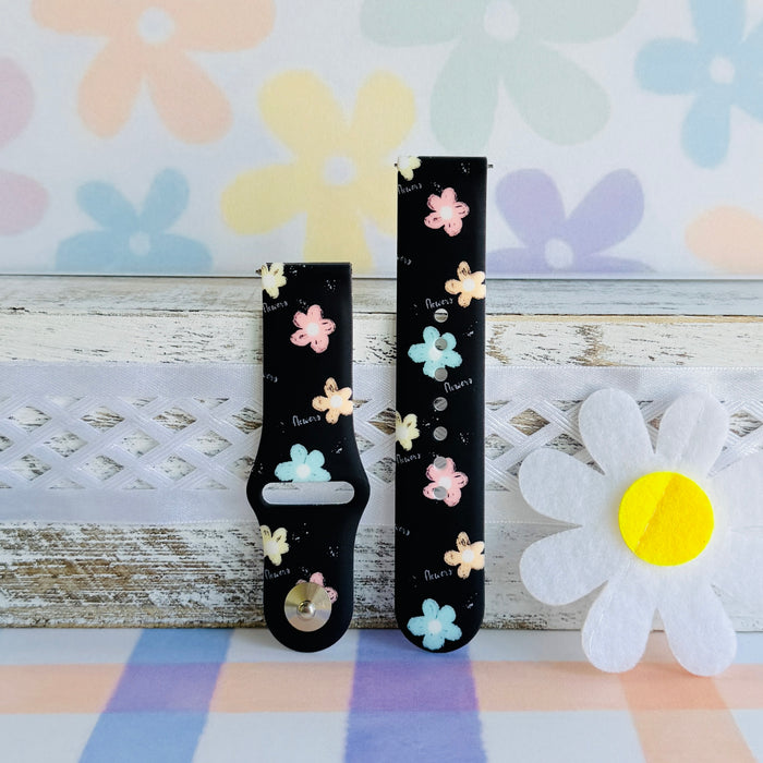 Flower Pop Print Silicone Band For Samsung Watch